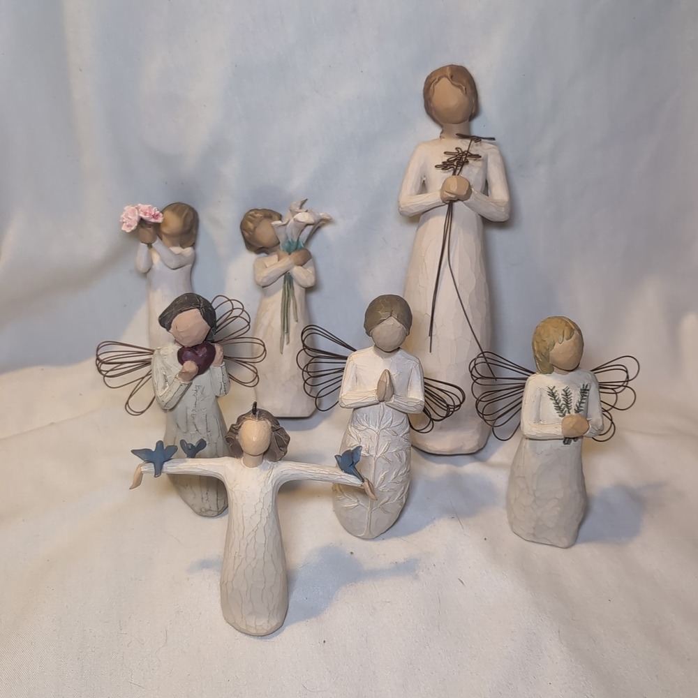 7x Willow Tree Angel Figurines - Susan Lordi Demdaco 4.5"-9"